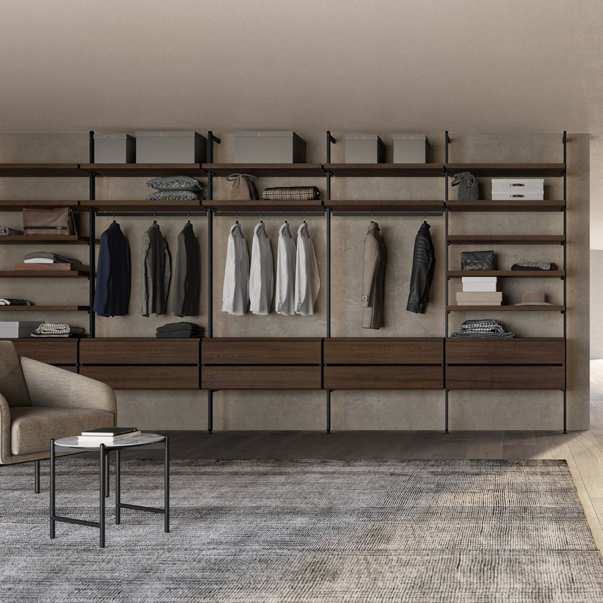 Bamboo Aluminium-Framed Walk-In Closet by 8 Interiors