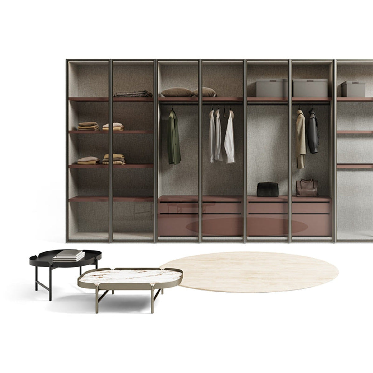 Emotion Up Wardrobe with Glass Up Hinged Doors