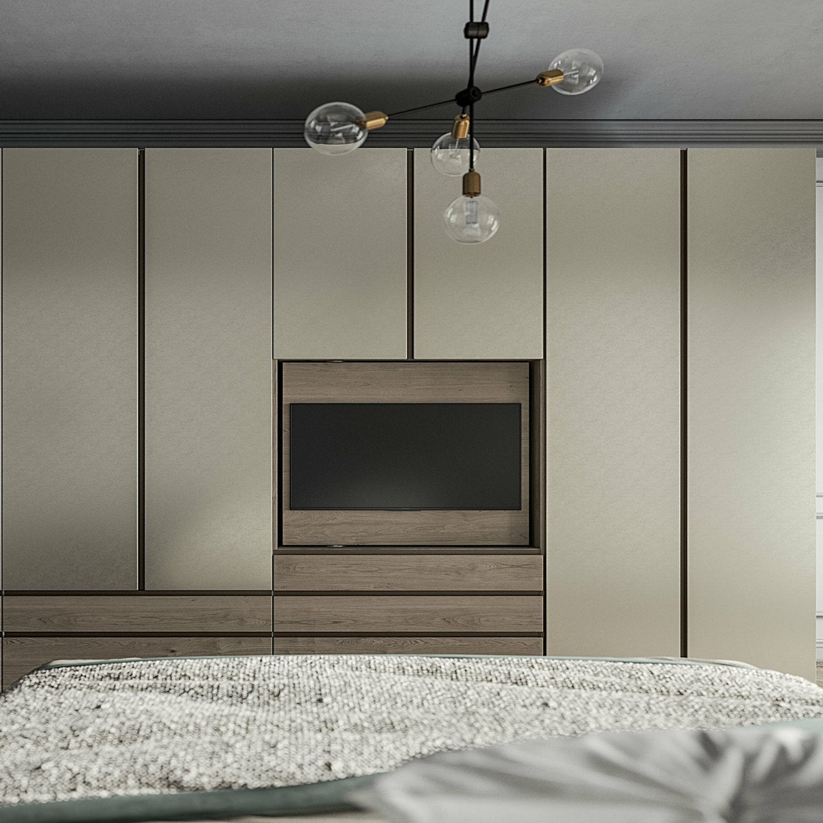 Emotion Up Wardrobe with Tecno Hinged Metal Effect Doors