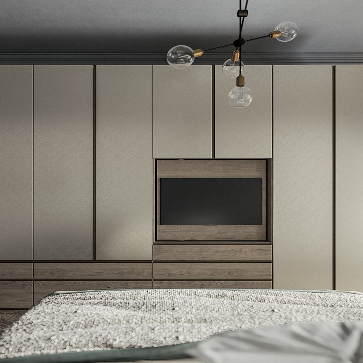Emotion Up Wardrobe with Tecno Hinged Metal Effect Doors