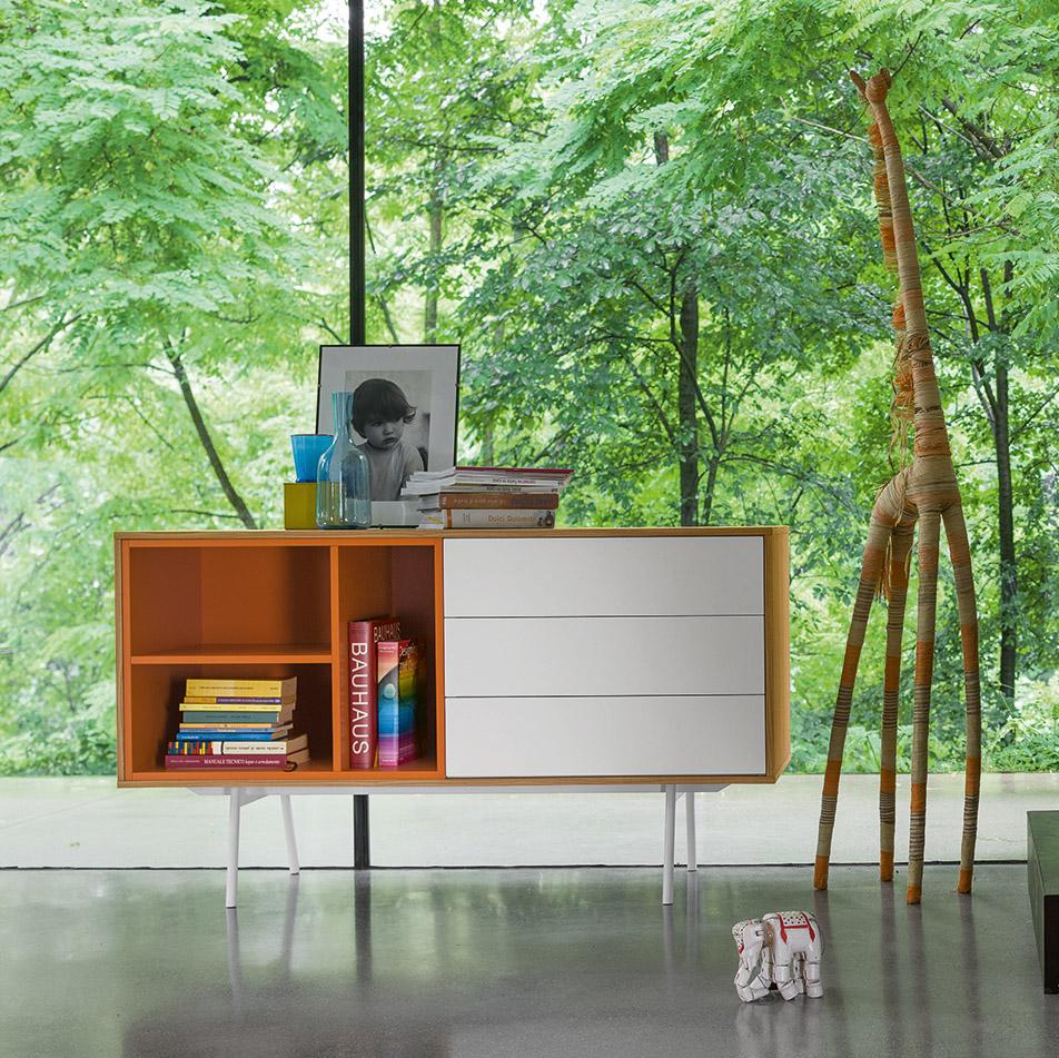 Code 1 Small Sideboard with Open Element – Dall'Agnese | Modern Storage