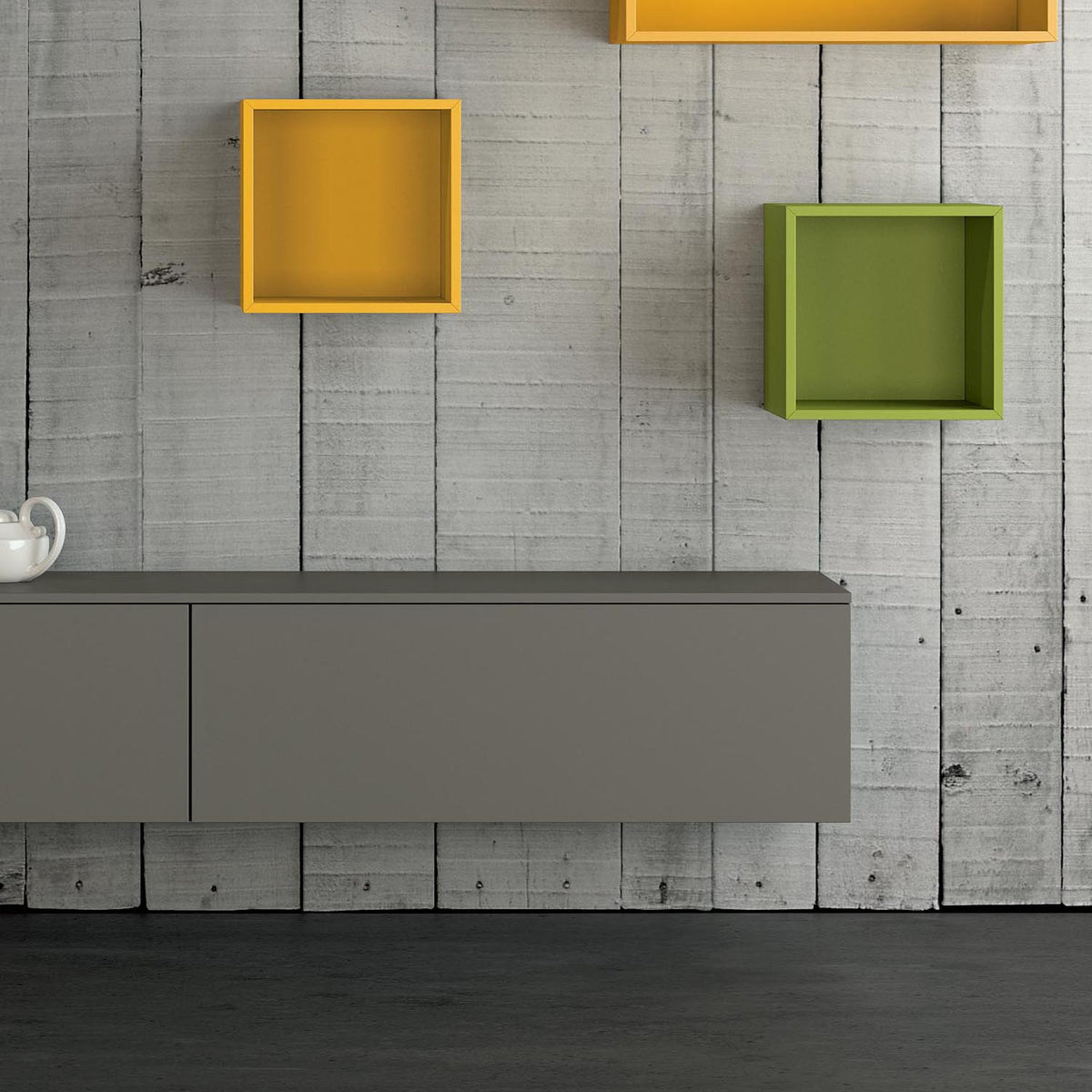 Slim 103 wall mounted TV media unit by Dall'Agnese