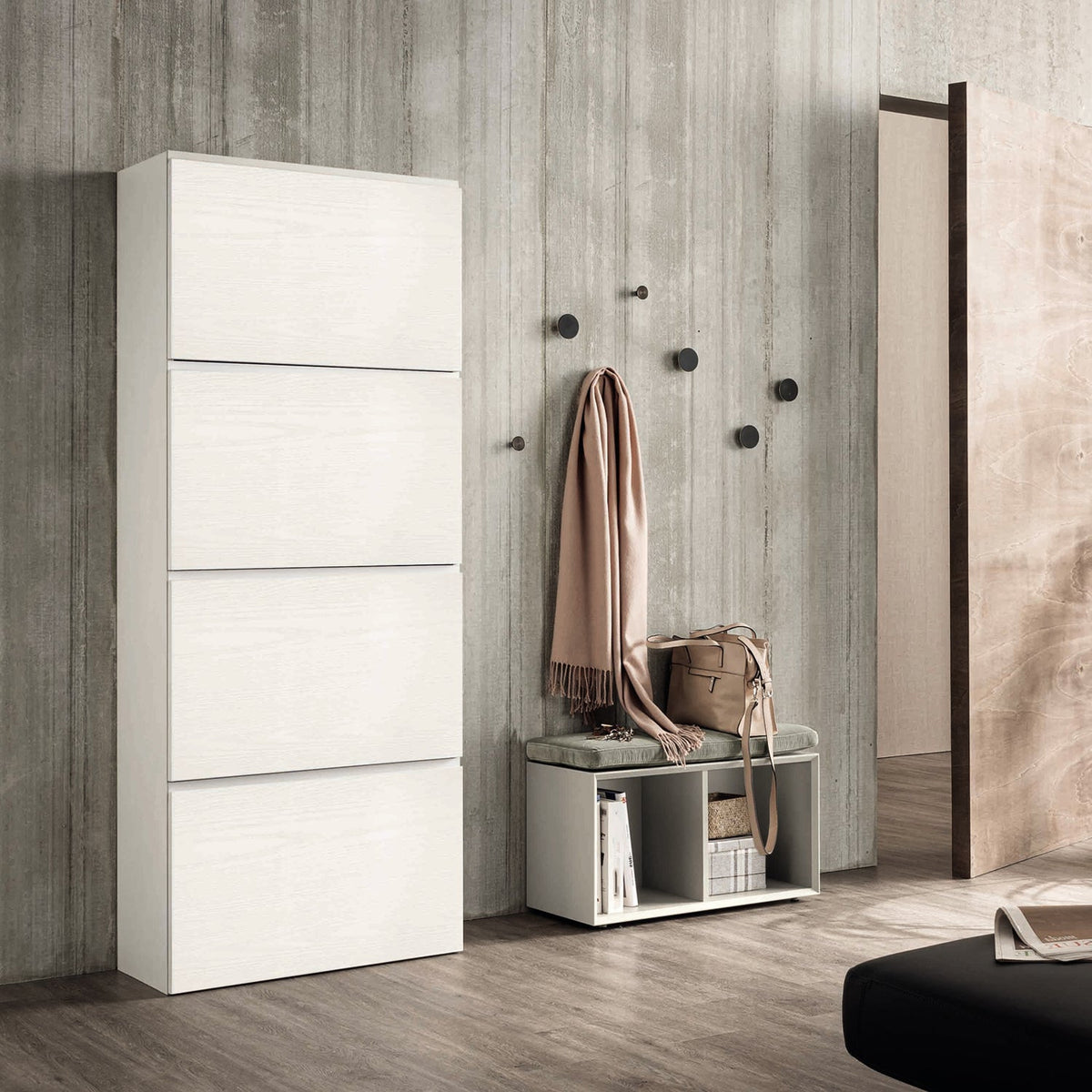 Minima Contemporary 4 Doors Shoe Storage by Birex