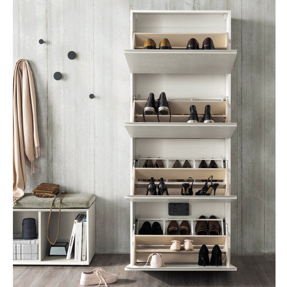 Minima Contemporary 4 Doors Shoe Storage by Birex