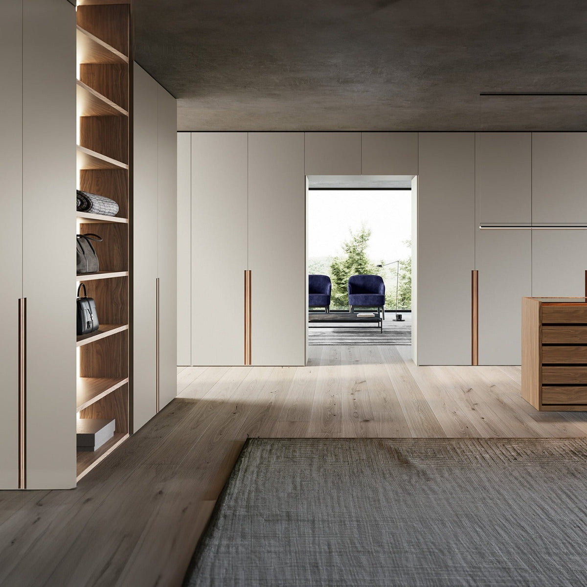 Emotion Up Wardrobe with Green Hinged Doors