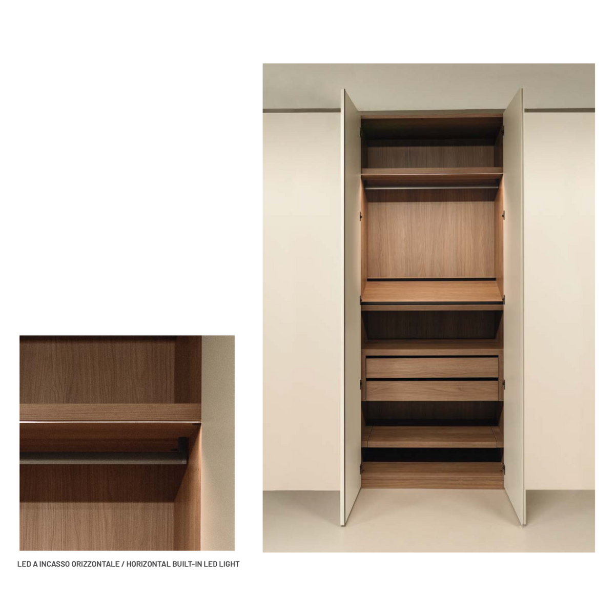 Emotion Up Wardrobe with Origami Hinged Doors