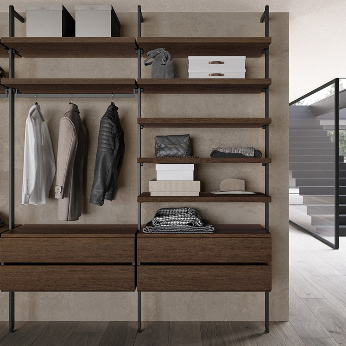 Bamboo Aluminium-Framed Walk-In Closet