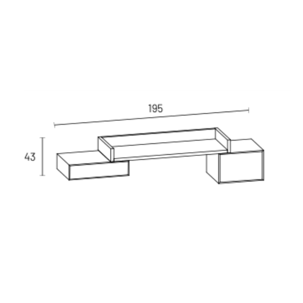Modula Composition ST1 Suspended Desk with Drawers