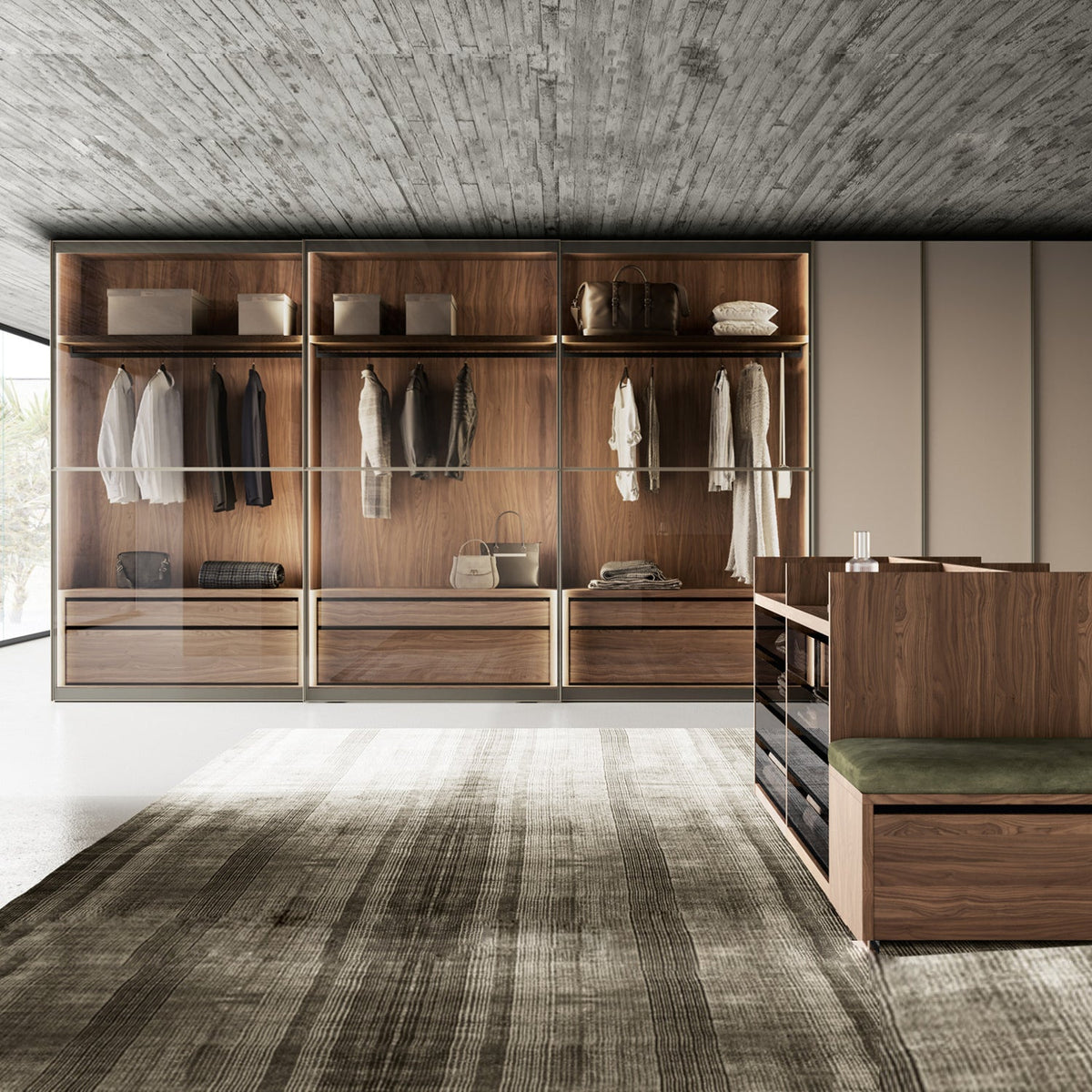 Emotion Up Wardrobe with Glass Up Sliding Doors