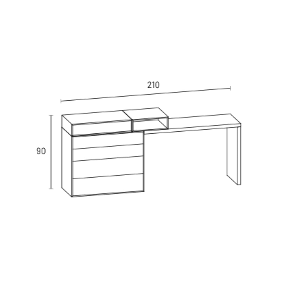 Modula Composition ST4 Modular Desk with Drawers