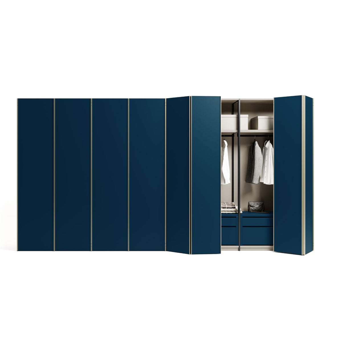 Emotion Up Wardrobe with Origami Hinged Doors