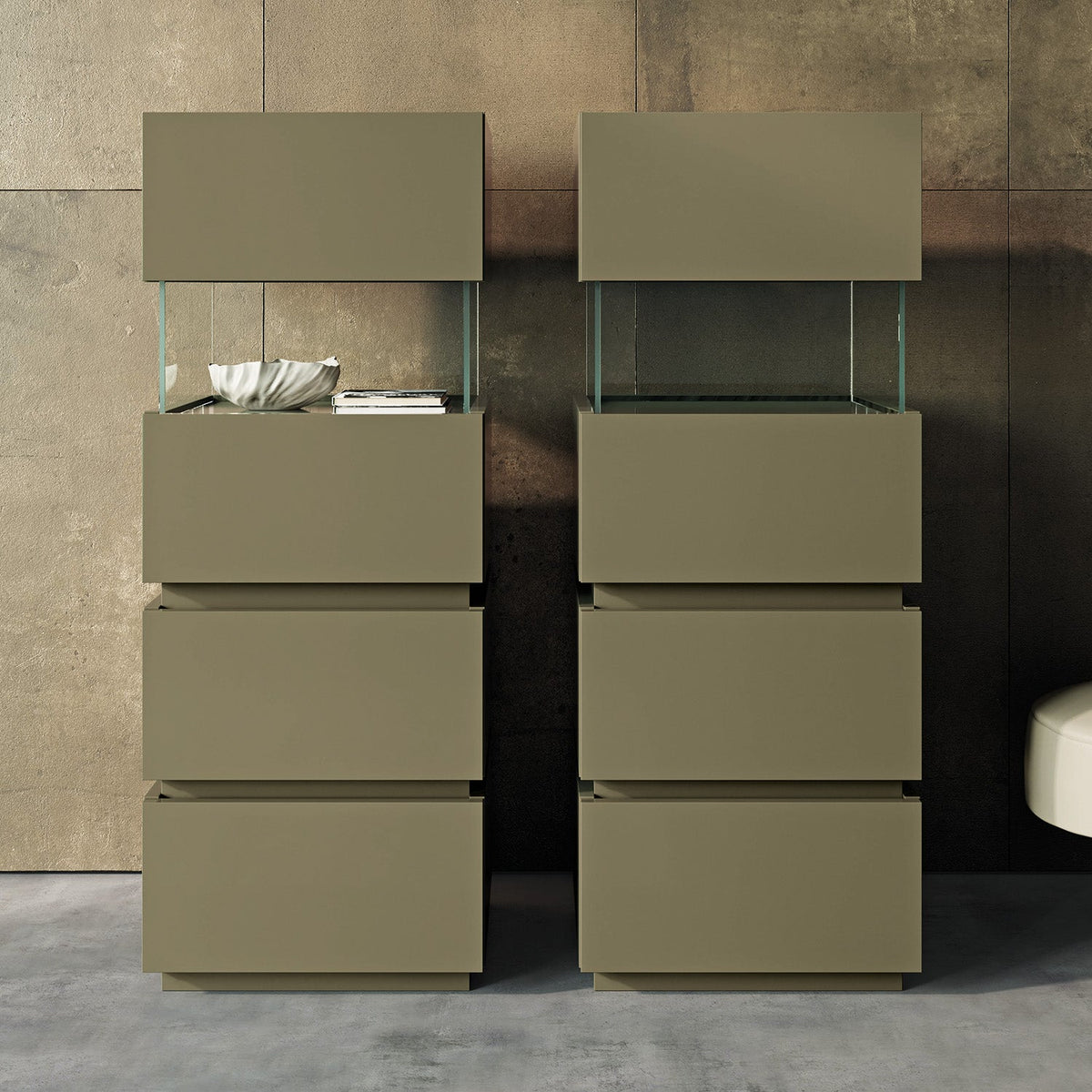 Super Tallboy by Dall’Agnese – Modular Chest with Glass Insert
