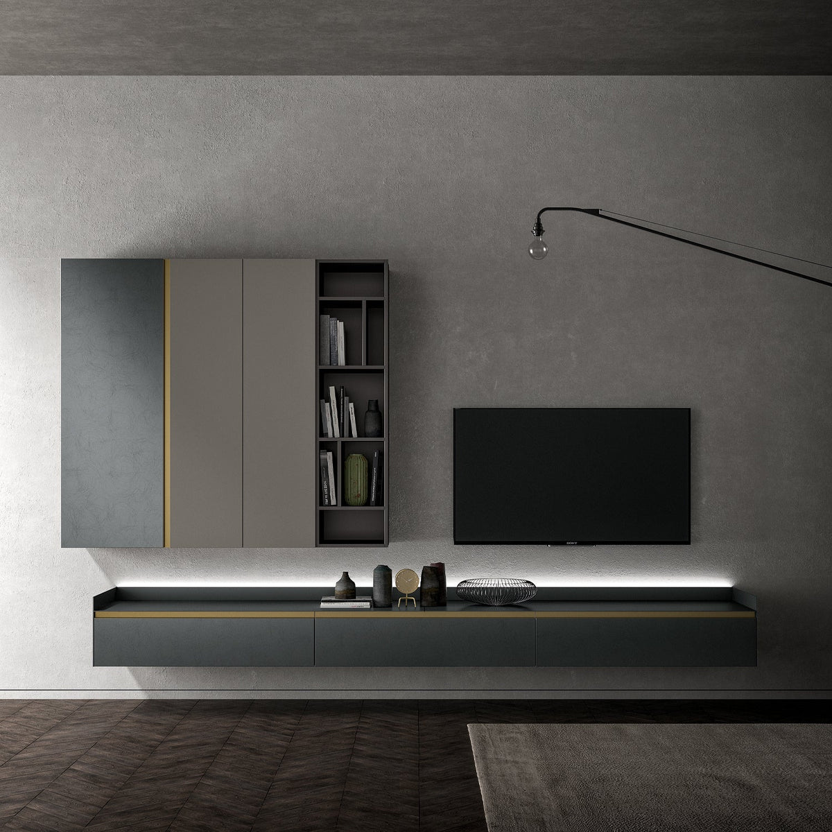 Slim Up 05 Composition TV Media Unit by Dall'Agnese