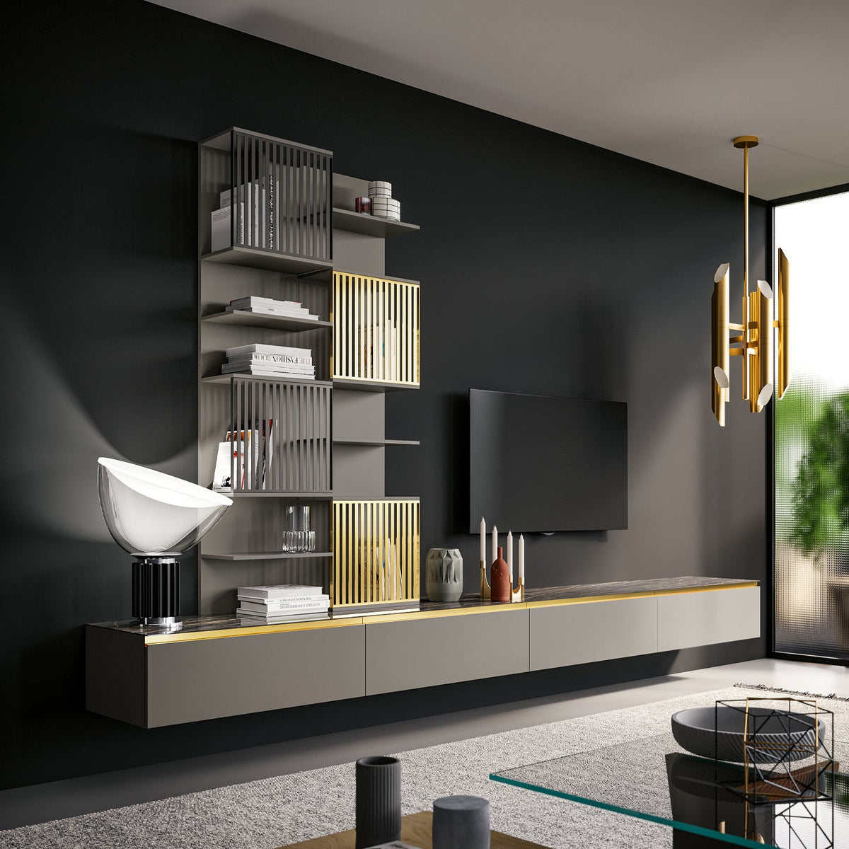 Slim Up 09 Composition TV Media Unit by Dall'Agnese