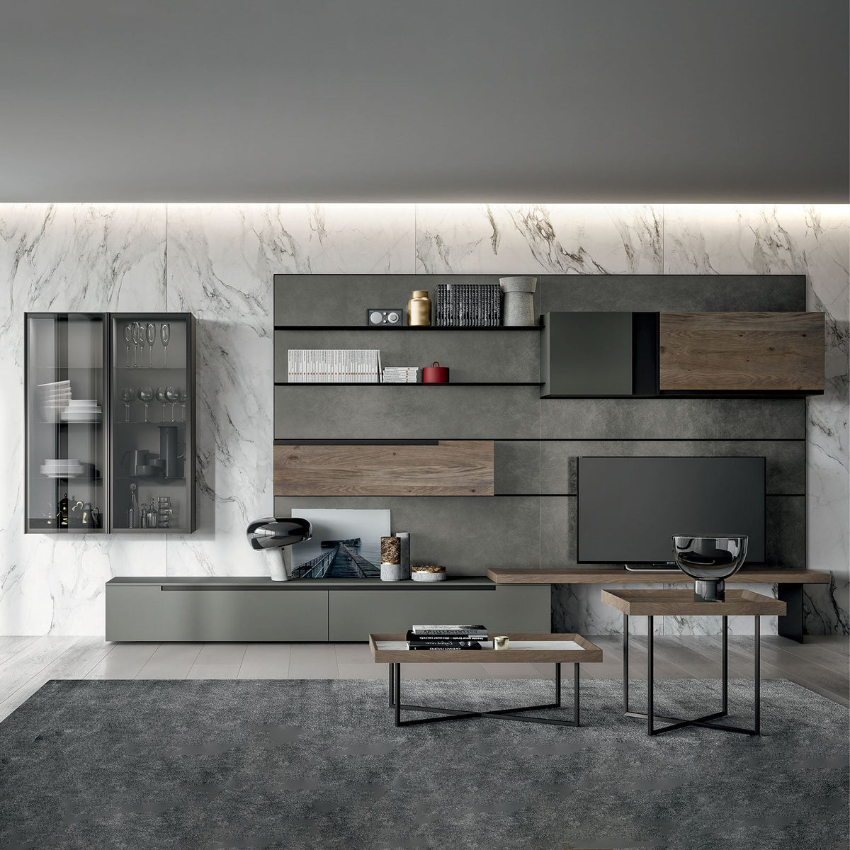 Slim Up 08 Composition TV Media Unit by Dall'Agnese