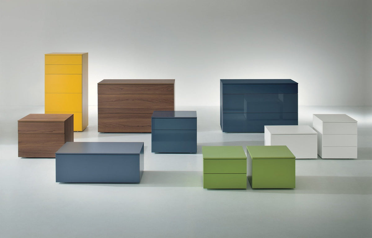 Slim 2 drawer low bedside cabinet by Dall'Agnese