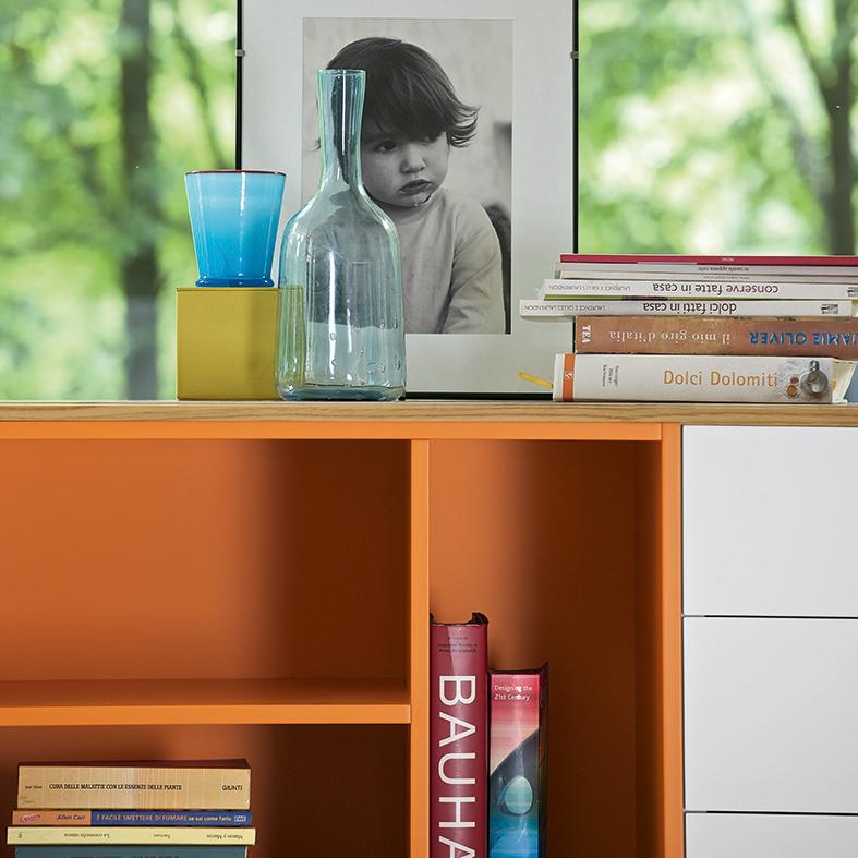 Code 1 Small Sideboard with Open Element – Dall'Agnese | Modern Storage