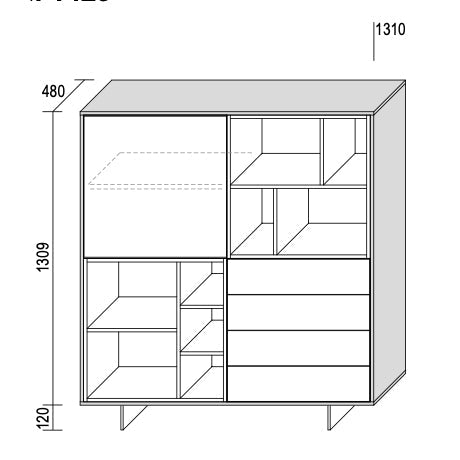Code 11 large storage cabinet by Dall'Agnese