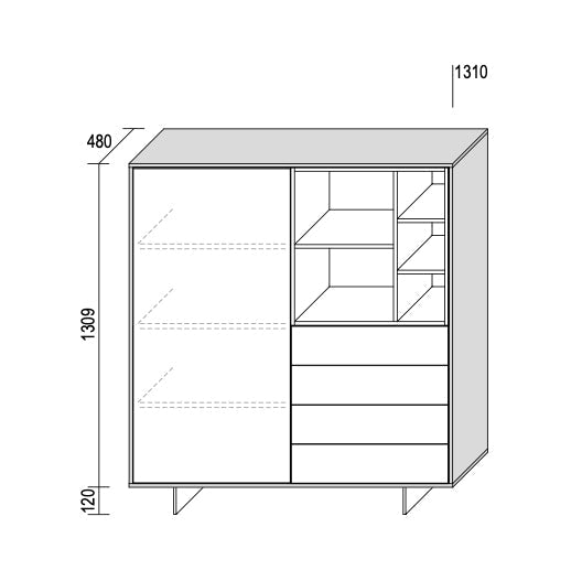 Code 11 large storage cabinet by Dall'Agnese