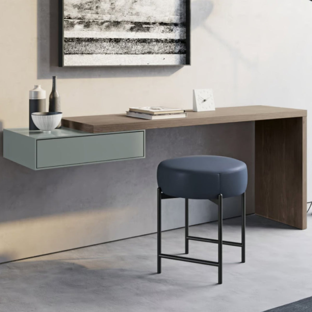 Modula Composition ST2 Wall-Mounted Desk with Drawer