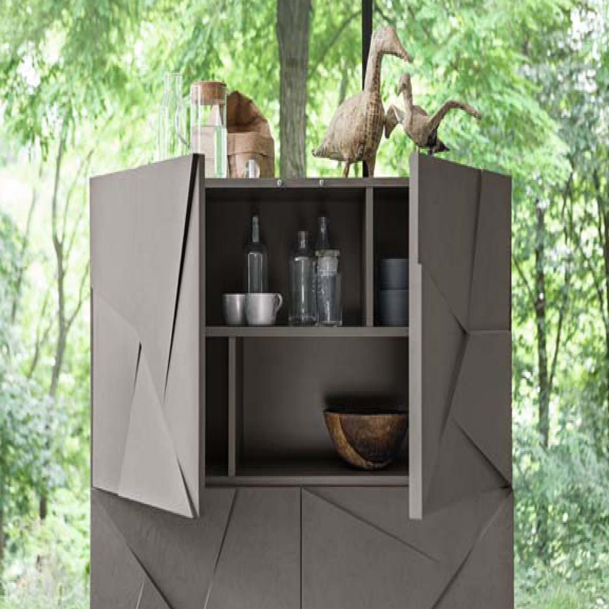 Concrete resin 4 door sideboard by Dall'Agnese