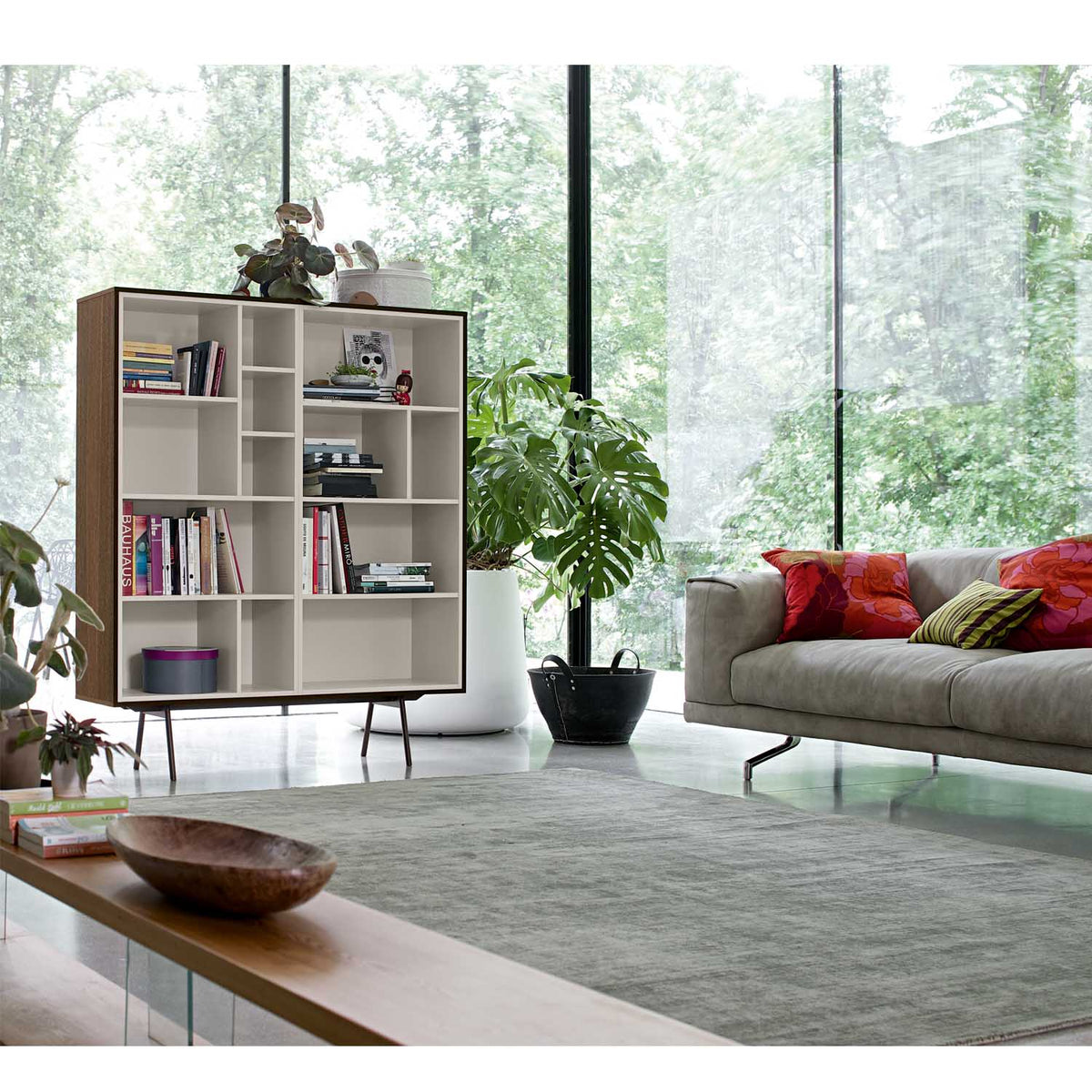 Code 10 display cabinet with bookshelves by Dall'Agnese