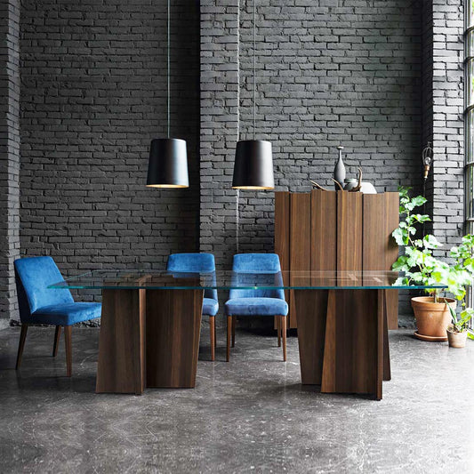 Stripe Wooden Base Oak Dining Table – Dall'Agnese | Italian Craftsmanship & Elegance