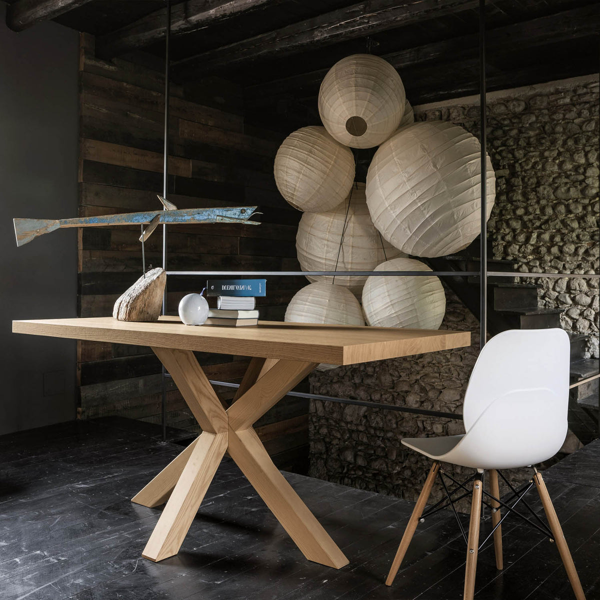 Flower Wooden Three-Legged Dining Table – Dall'Agnese | Italian Craftsmanship