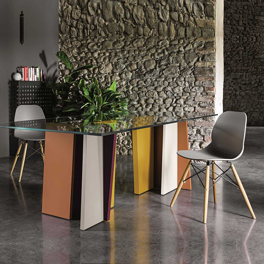 Stripe Wooden Base Oak Dining Table – Dall'Agnese | Italian Craftsmanship & Elegance