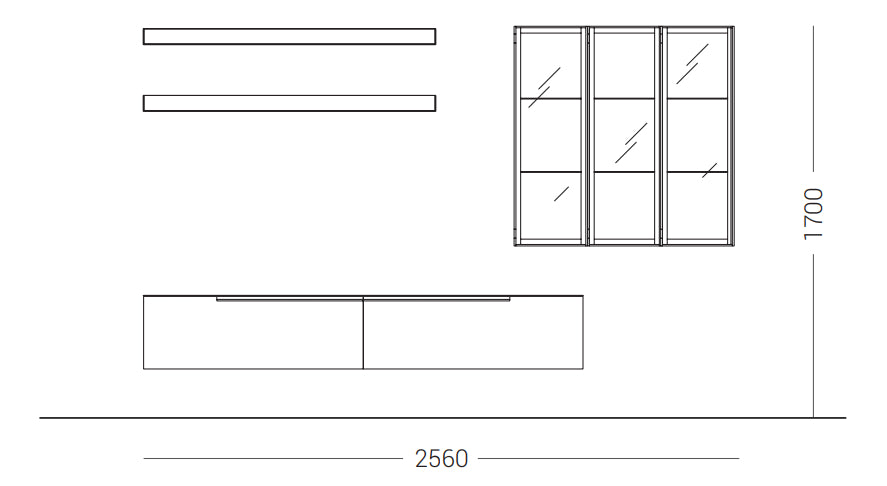Slim Up 07 Composition TV Media Unit by Dall'Agnese