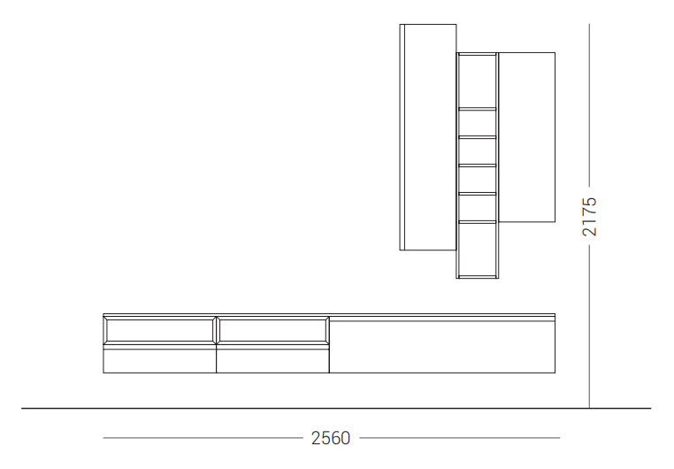 Slim Up 01 Composition TV Media Unit by Dall'Agnese