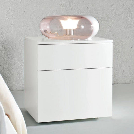 Slim 2 drawer high bedside cabinet by Dall'Agnese