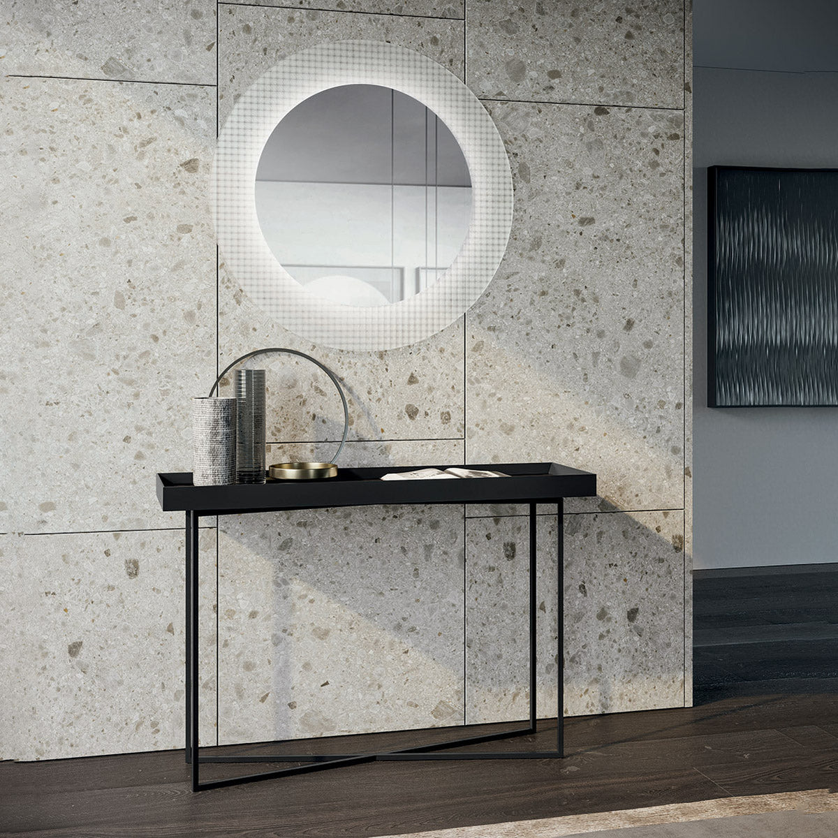 Slash open console side table by Dall'Agnese