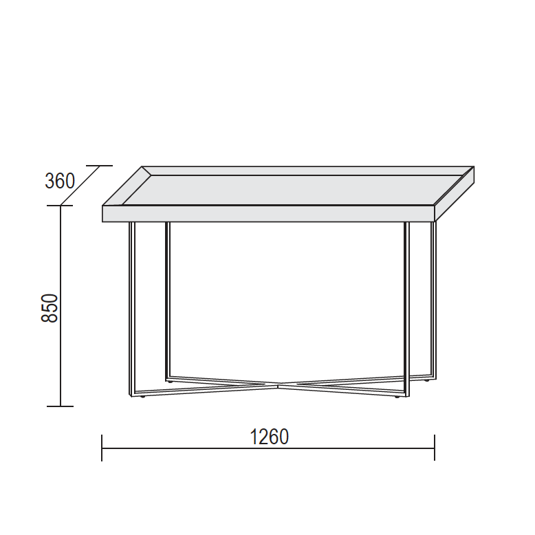 Slash open console side table by Dall'Agnese