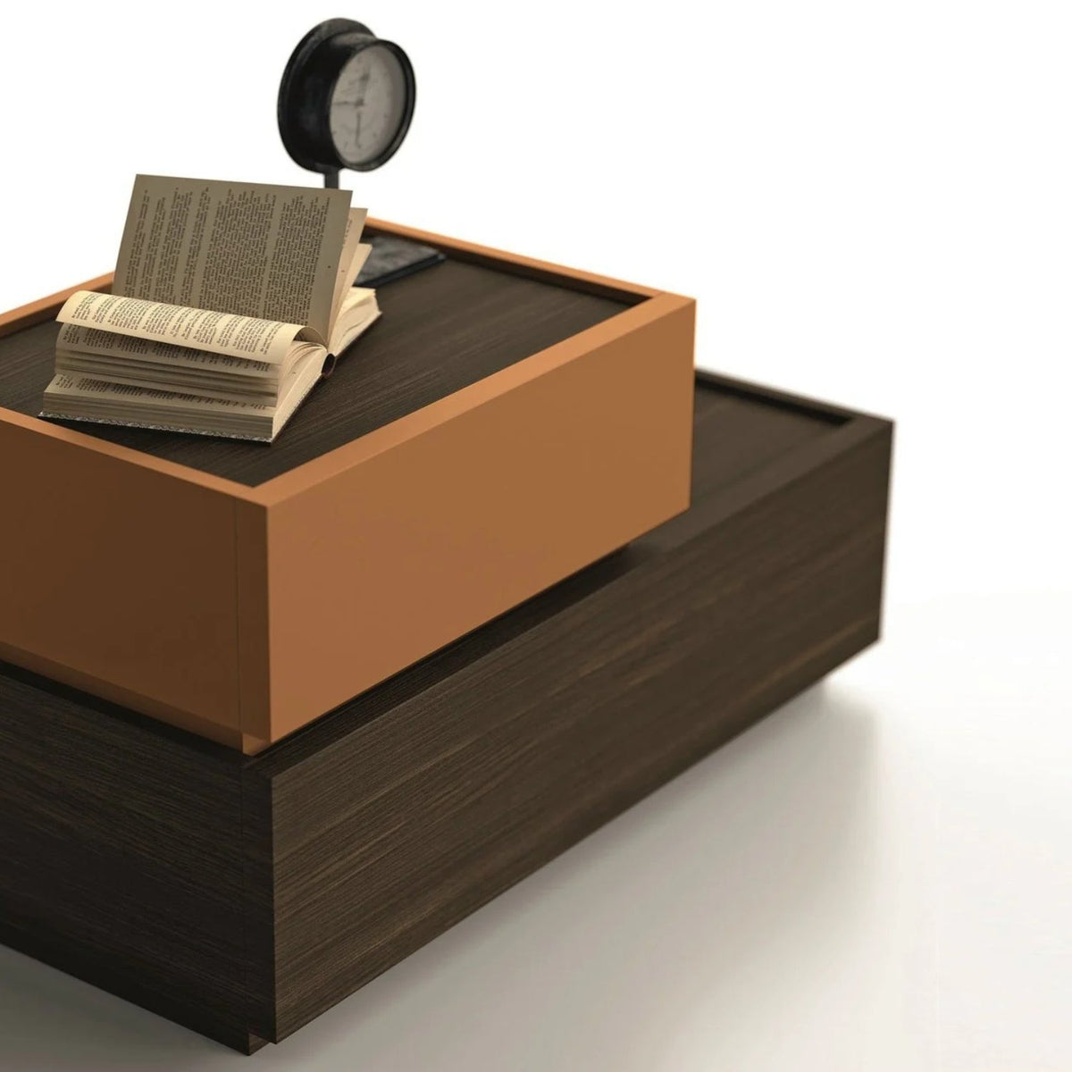 Super 2 drawer nightstand with inserts by Dall'Agnese