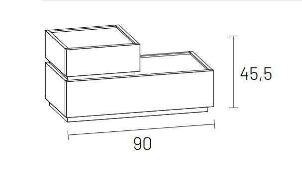 Super 2 drawer nightstand with inserts by Dall'Agnese