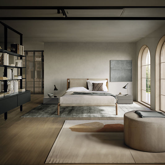 Tepu Headboard Bed with Hanging Pillows