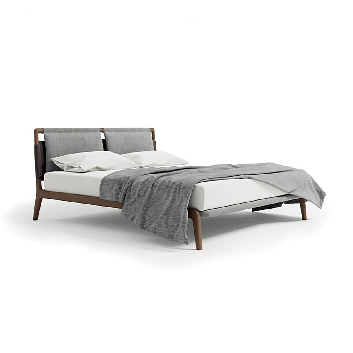 Tepu Headboard Bed with Hanging Pillows