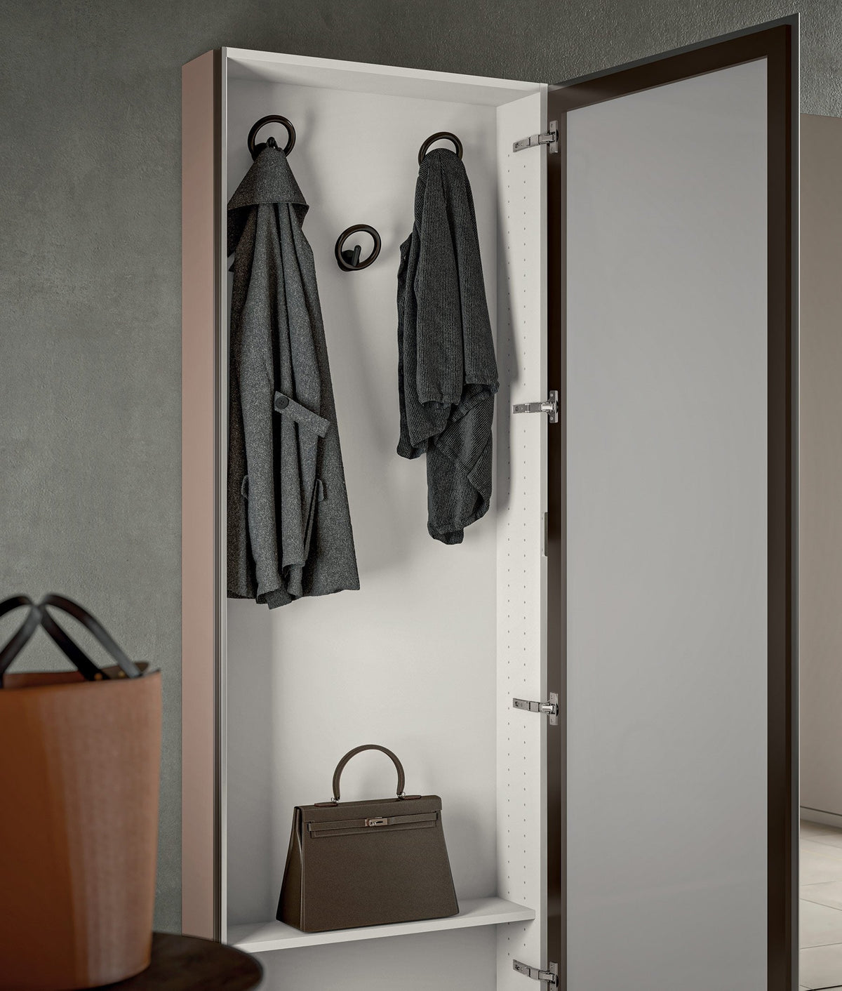 Welcome Mirror Door Shoe Storage & Coat Rack by Birex
